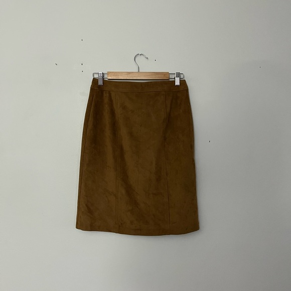 Abercrombie & Fitch Cognac Brown Button-Front Midi Skirt - Picture 5 of 6